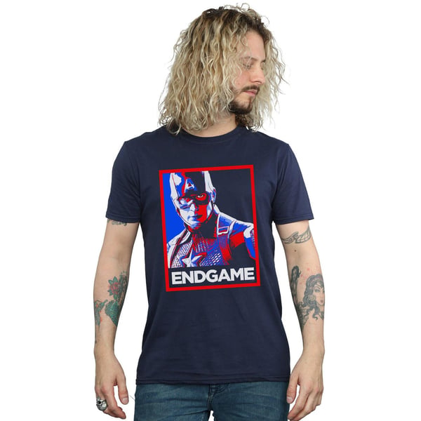 Marvel Mens Avengers Endgame Captain America Poster T-Shirt