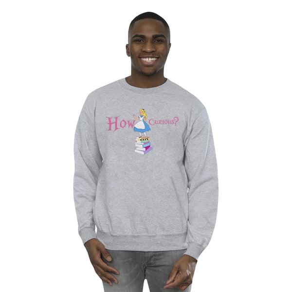 Disney Mens Alice In Wonderland How Curious Sweatshirt