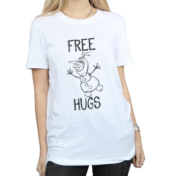 Frozen Womens/Ladies Free Hugs Olaf Cotton Boyfriend T-Shirt