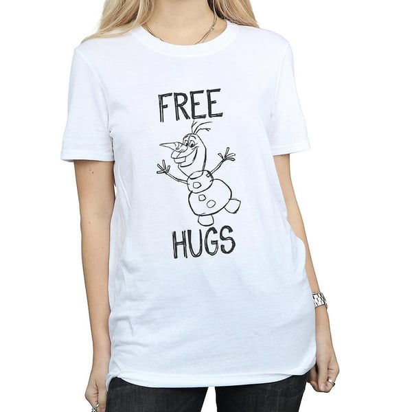 Frozen Naisten/Naisten Free Hugs Olaf Puuvillainen Boyfriend T-paita