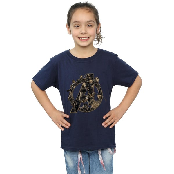Marvel Girls Avengers Infinity War Marvel Logo Cotton T-Shirt