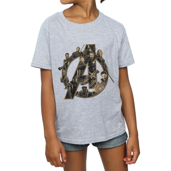 Marvel Girls Avengers Infinity War Marvel Logo Cotton T-Shirt