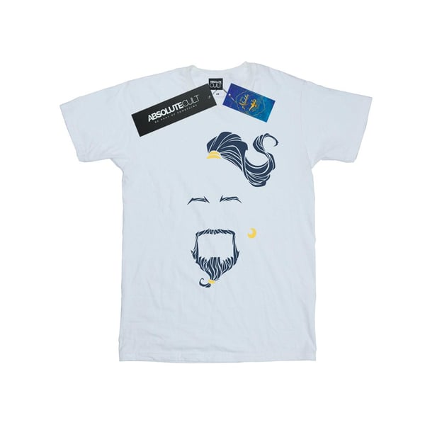 Disney Dam/Dam Aladdin Film Genie Blå Ansikte Bomull Boyfriend T-shirt