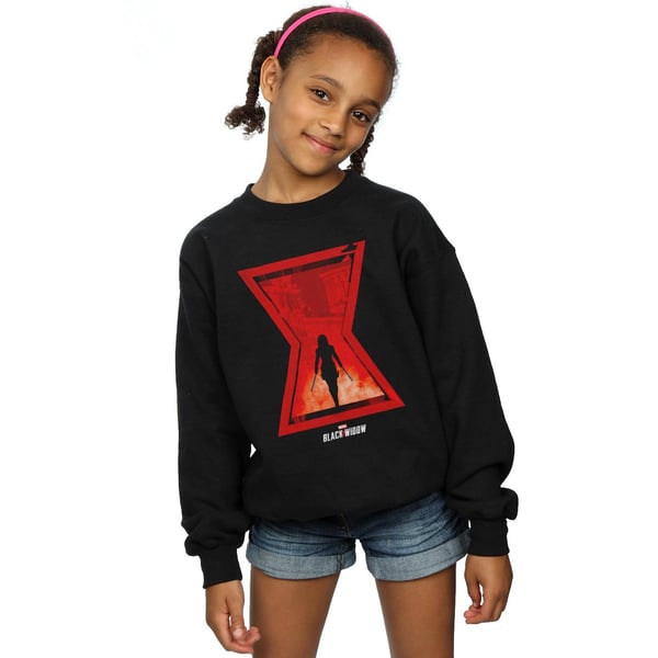Marvel Girls Black Widow -elokuvan kuvake siluetti collegepaita