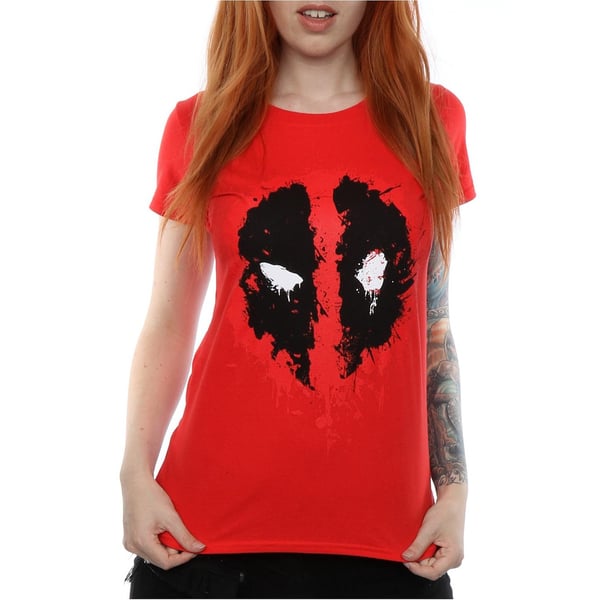 Deadpool Womens/Ladies Splat Face Cotton T-Shirt