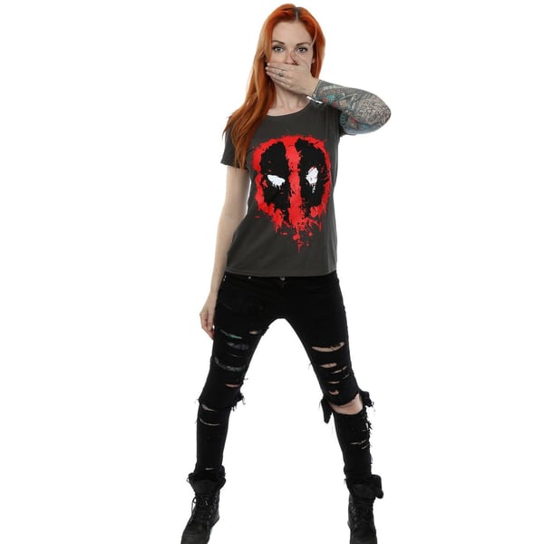 Deadpool Womens/Ladies Splat Face Cotton T-Shirt