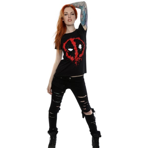 Deadpool Womens/Ladies Splat Face Cotton T-Shirt