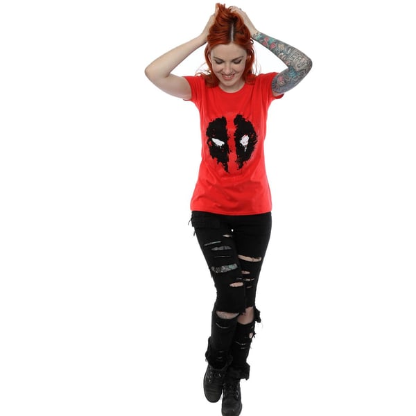 Deadpool Womens/Ladies Splat Face Cotton T-Shirt