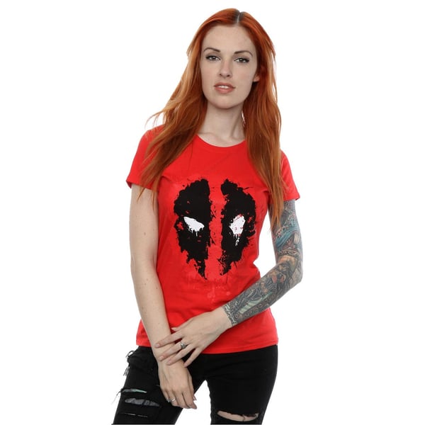Deadpool Womens/Ladies Splat Face Cotton T-Shirt