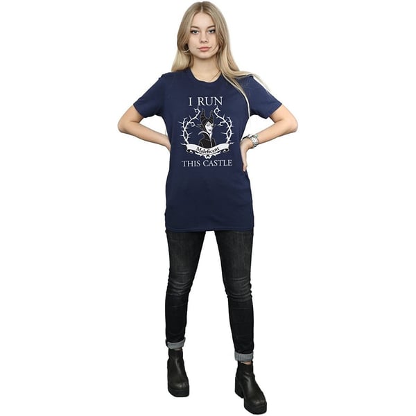 Maleficent Womens/Ladies I Run This Castle Cotton Boyfriend T-Shirt