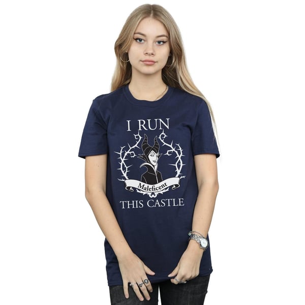 Maleficent Womens/Ladies I Run This Castle Cotton Boyfriend T-Shirt