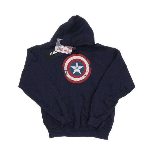 Marvel Mens Captain America Civil War Distressed Shield Hoodie