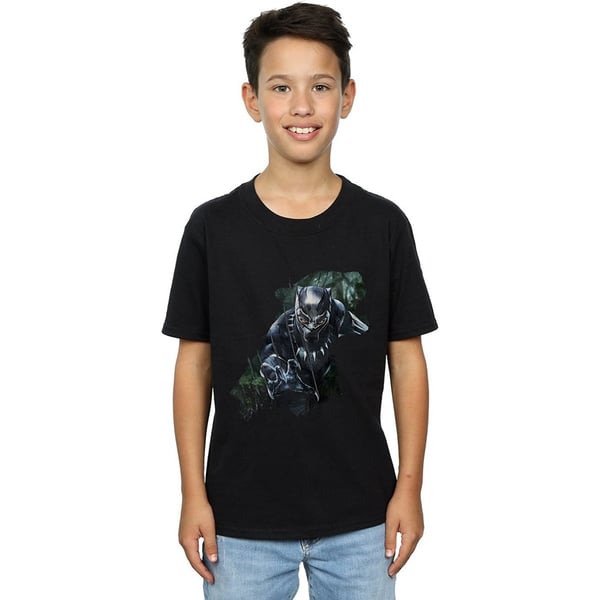 Black Panther Boys Wild Silhouette Cotton T-Shirt