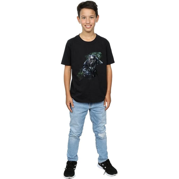 Black Panther Boys Wild Silhouette Cotton T-Shirt