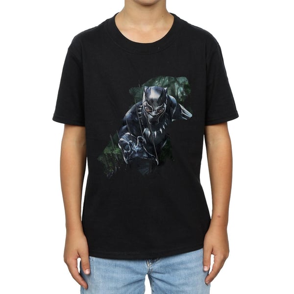 Black Panther Boys Wild Silhouette Cotton T-Shirt