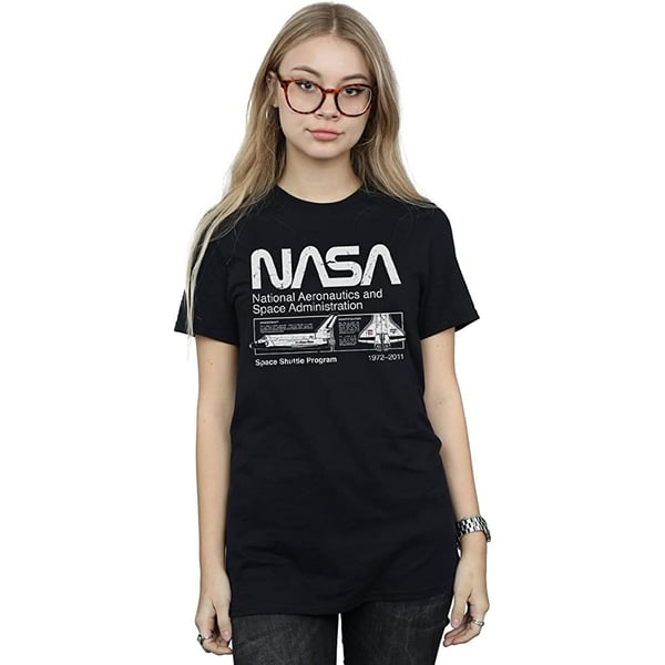 NASA Womens/Ladies Space Shuttle Cotton Boyfriend T-Shirt