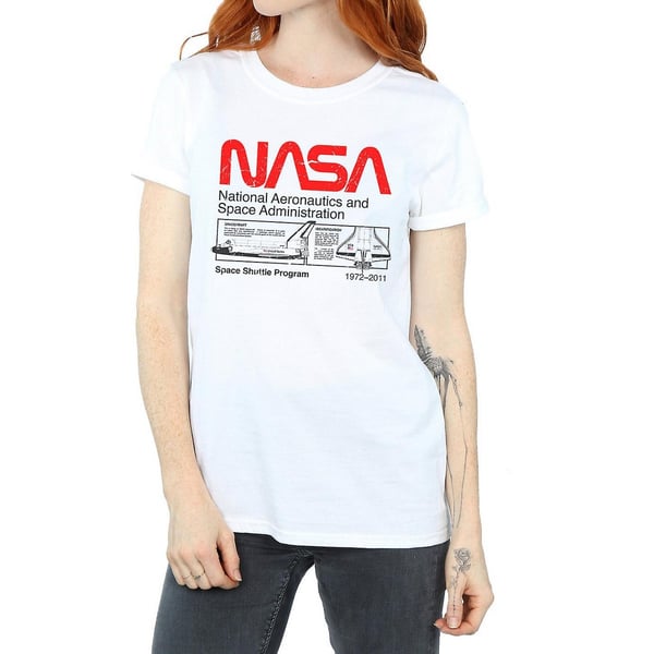 NASA Womens/Ladies Space Shuttle Cotton Boyfriend T-Shirt