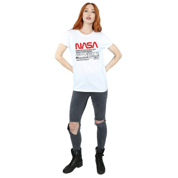 NASA Womens/Ladies Space Shuttle Cotton Boyfriend T-Shirt
