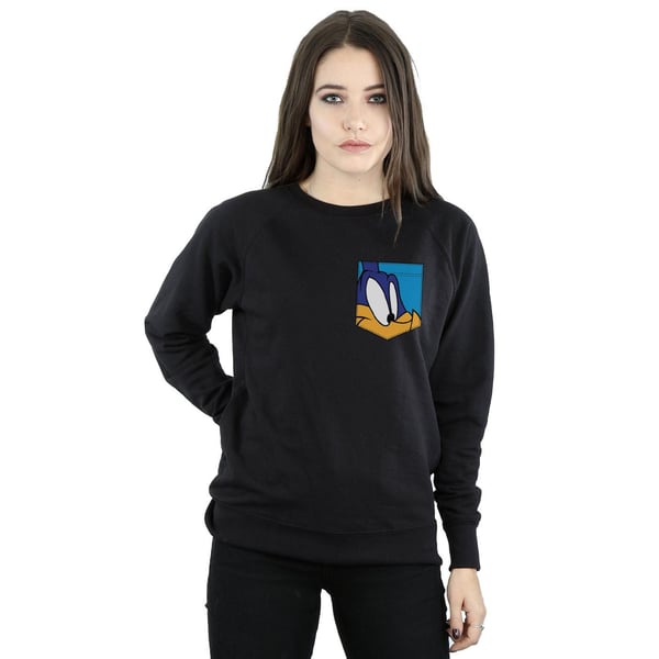 Looney Tunes Womens/Ladies Road Runner Face Faux Pocket Sweatshirt