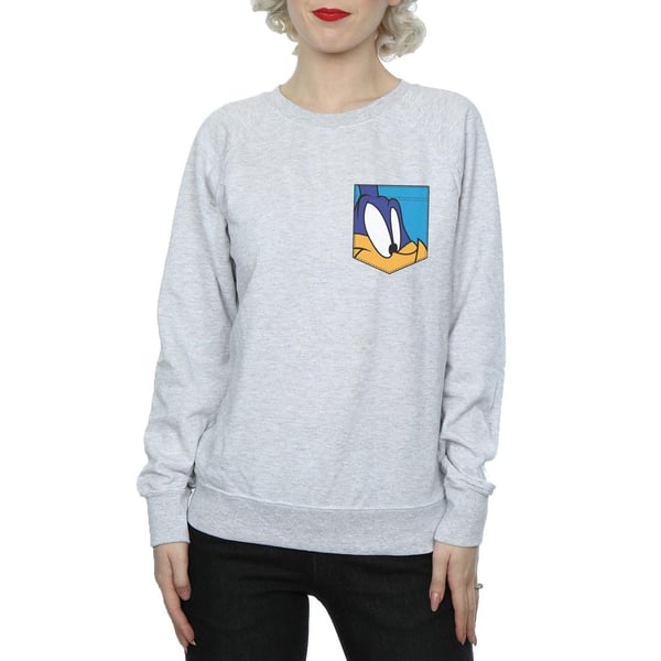 Looney Tunes Womens/Ladies Road Runner Face Faux Pocket Sweatshirt