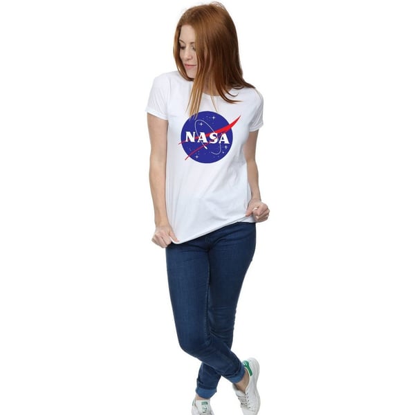 NASA Womens/Ladies Insignia Distressed Logo Cotton T-Shirt
