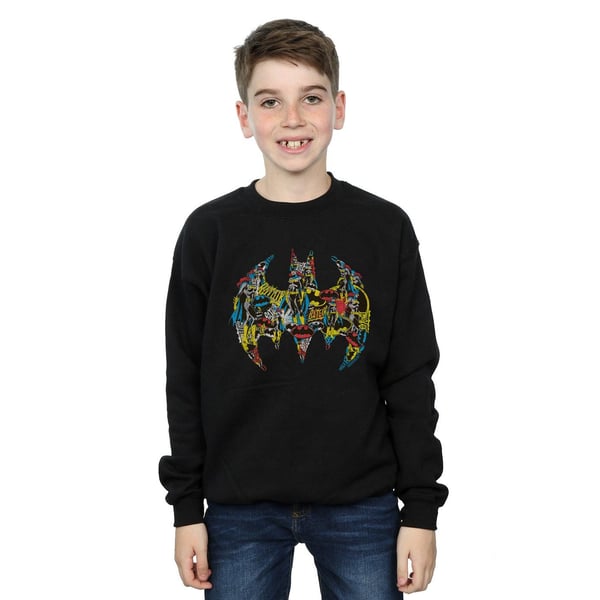 DC Comics Boys Batman Batgirl Logo Collage Sweatshirt
