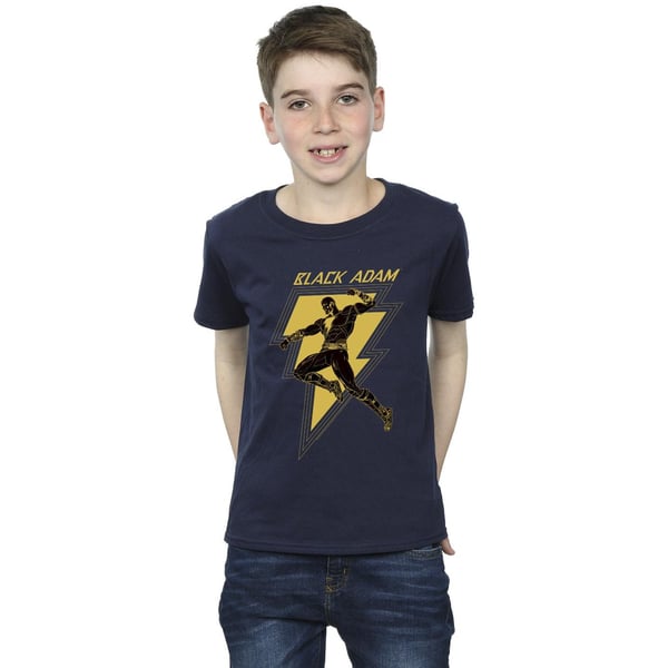DC Comics Boys Black Adam Golden Bolt Chest T-Shirt