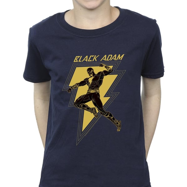DC Comics Boys Black Adam Golden Bolt Chest T-Shirt
