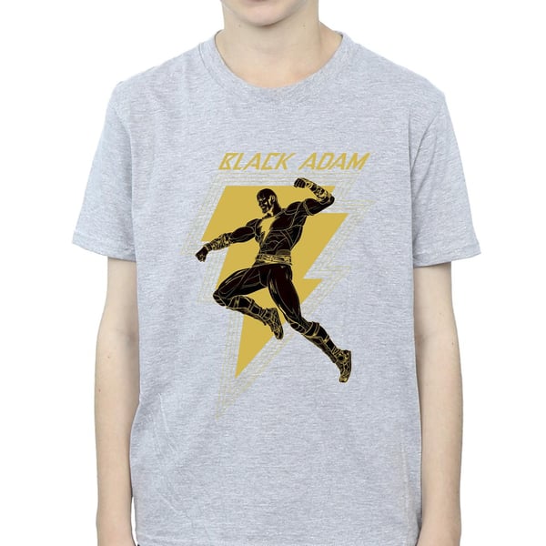 DC Comics Boys Black Adam Golden Bolt Chest T-Shirt