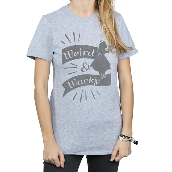 Disney Womens/Ladies Alice In Wonderland Weird And Wacky Cotton Boyfriend T-Shirt