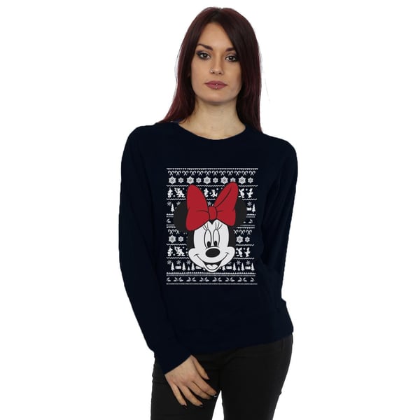 Disney Womens/Ladies Mickey Mouse Christmas Head Sweatshirt