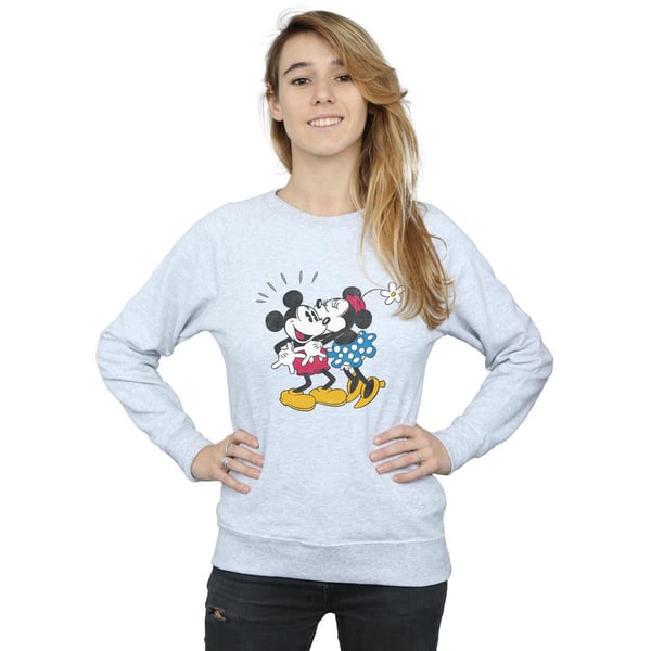 Disney Womens/Ladies Mickey Mouse Mickey And Minnie Kiss Sweatshirt