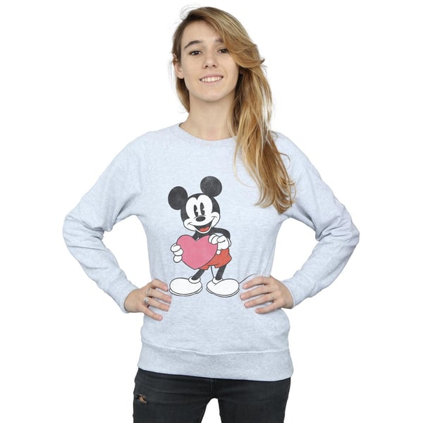 Disney Womens/Ladies Mickey Mouse Valentine Heart Sweatshirt