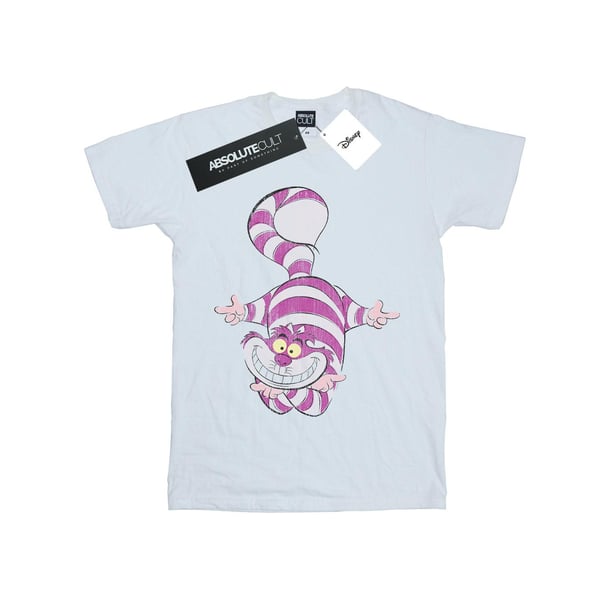 Disney Womens/Ladies Alice In Wonderland Cheshire Cat Upside Down Cotton Boyfriend T-Shirt