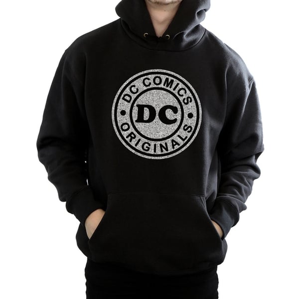 DC Comics Mens DC Originals Crackle Logo Hoodie