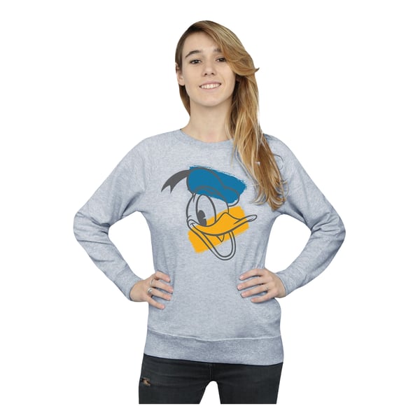 Disney Womens/Ladies Donald Duck Head Sweatshirt