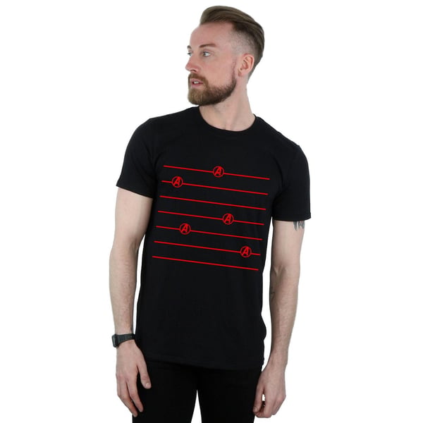Marvel Mens Avengers Endgame Logo Stripes T-paita