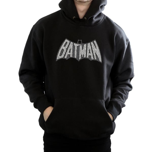 DC Comics Mens Batman Retro Crackle Logo Hoodie