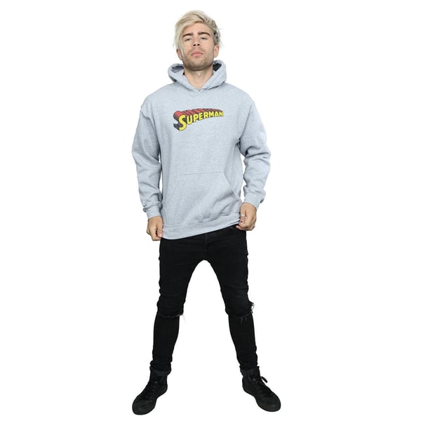 DC Comics Mens Superman Telescopic Crackle Logo Hoodie