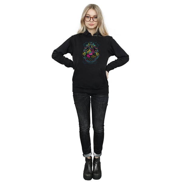 Harry Potter Womens/Ladies Neon Hogwarts Crest Hoodie