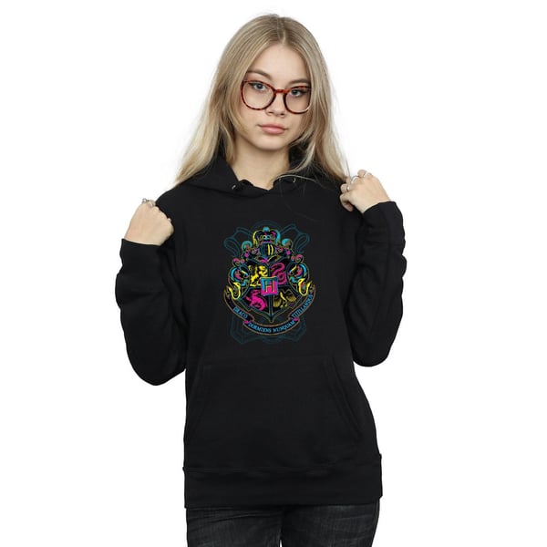 Harry Potter Womens/Ladies Neon Hogwarts Crest Hoodie