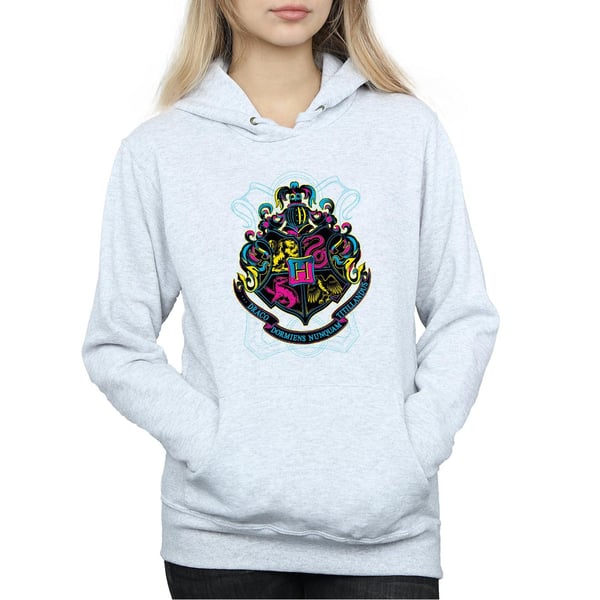 Harry Potter Womens/Ladies Neon Hogwarts Crest Hoodie
