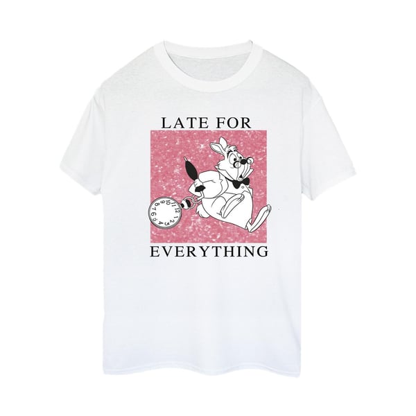 Disney Womens/Ladies Alice In Wonderland White Rabbit Cotton Boyfriend T-Shirt