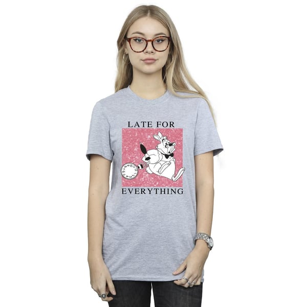 Disney Womens/Ladies Alice In Wonderland White Rabbit Cotton Boyfriend T-Shirt
