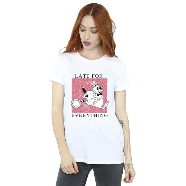 Disney Womens/Ladies Alice In Wonderland White Rabbit Cotton Boyfriend T-Shirt
