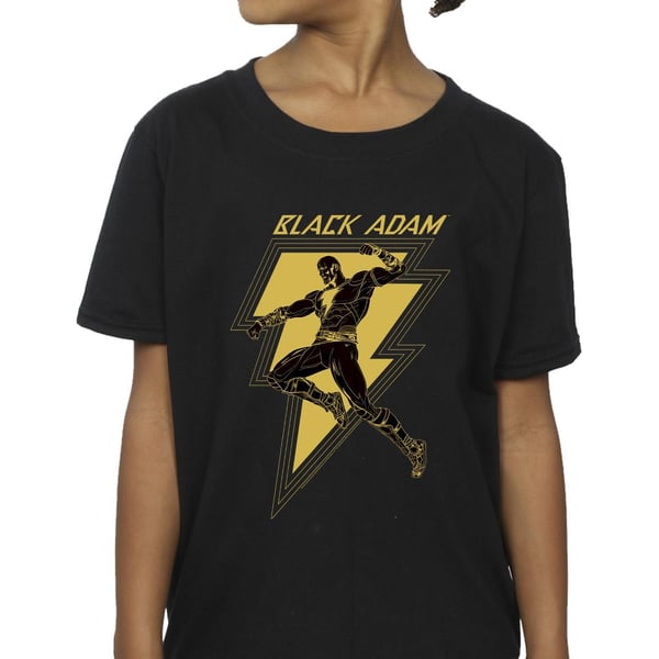 DC Comics Girls Black Adam Golden Bolt Chest Cotton T-Shirt