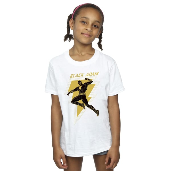 DC Comics Girls Black Adam Golden Bolt Chest Cotton T-Shirt