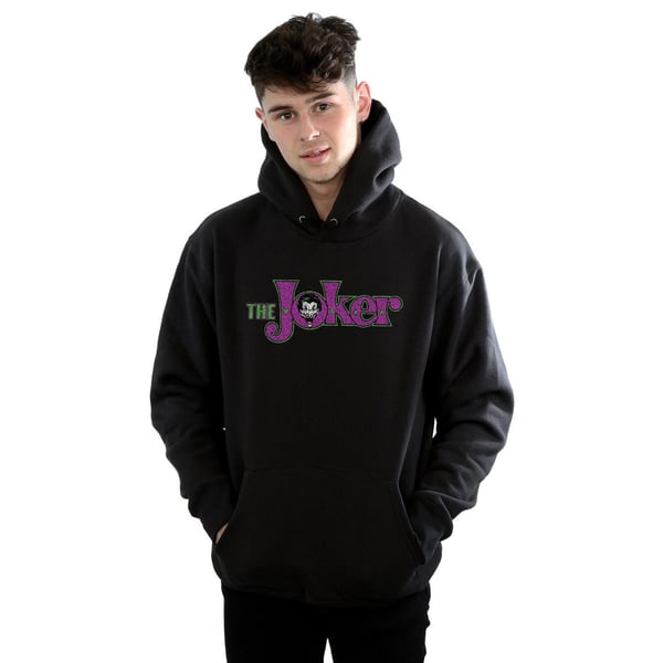 DC Comics Mens The Joker Crackle Logo Hoodie