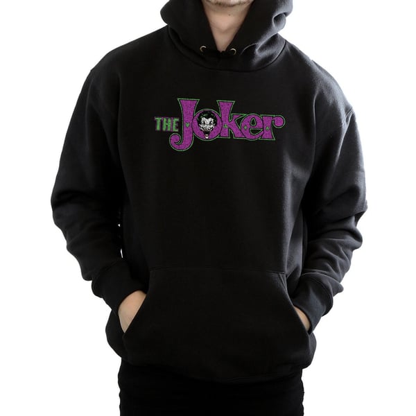 DC Comics Mens The Joker Crackle Logo Hoodie