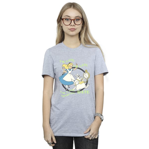 Disney Womens/Ladies Alice In Wonderland I´m Late Cotton Boyfriend T-Shirt